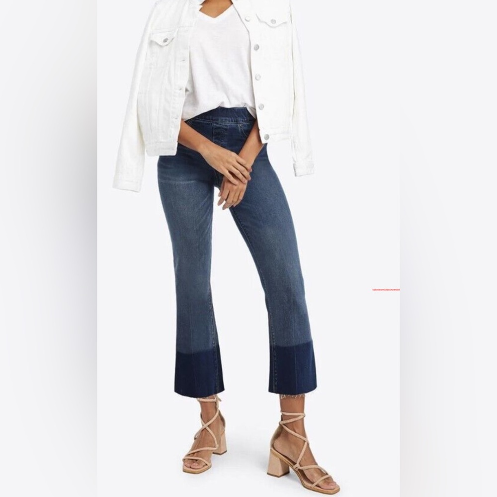 Spanx women’s cropped flare denim jeans size medium